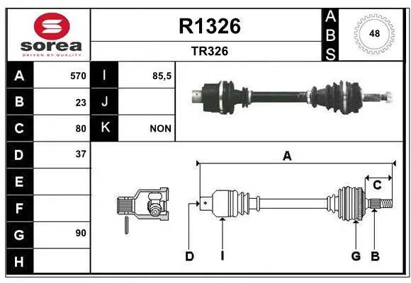 Arbre de transmission SNRA R1326 