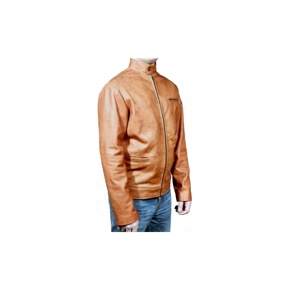 Blouson cuir homme vachette couleur gold modèle Ronane