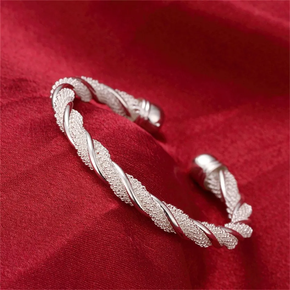 Bracelet tressé en argent Sterling 925 pour femme