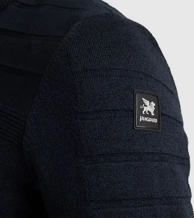 Cardigan Vanguard Zipper Mouliné Marine VKC2309364-5361 com