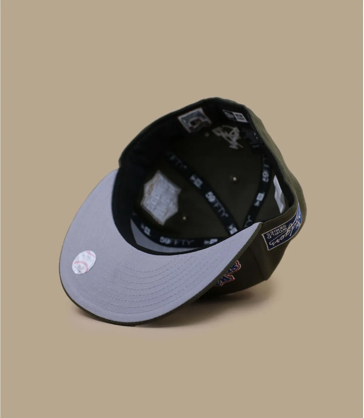 Casquette fitted LA patch khaki - Casquette World Series Patch MLB 59Fifty LA olive New Era : Headict