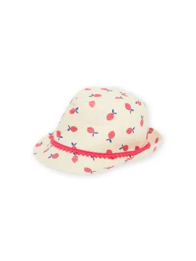 Chapeau naturel à imprimé fruit enfant fille