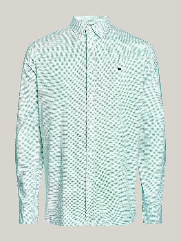 Chemise à imprimés Tommy Hilfiger verte en coton bio