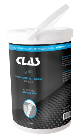 CLAS - 80 lingettes nettoyantes d'atelier - CO 0501 