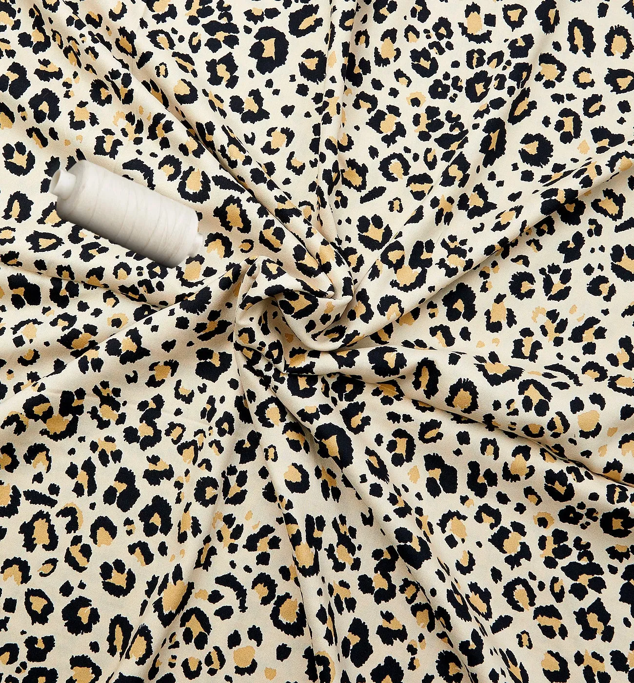 Coupon 2 m en viscose léopard - Imprimé écru