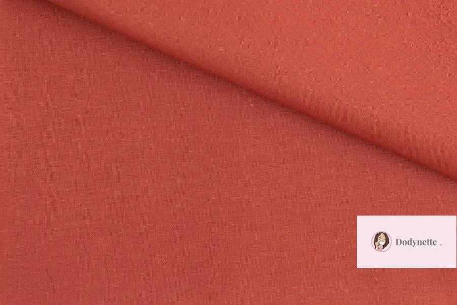 Coupon de cretonne uni - coloris corail