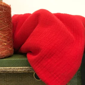 Coupon de gaze coton rouge 140x160  (J9)