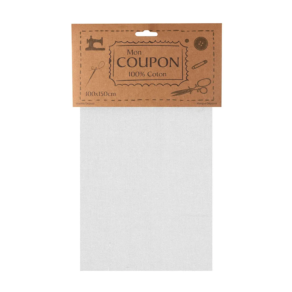 Coupon tissu NINA blanc 100x150cm 