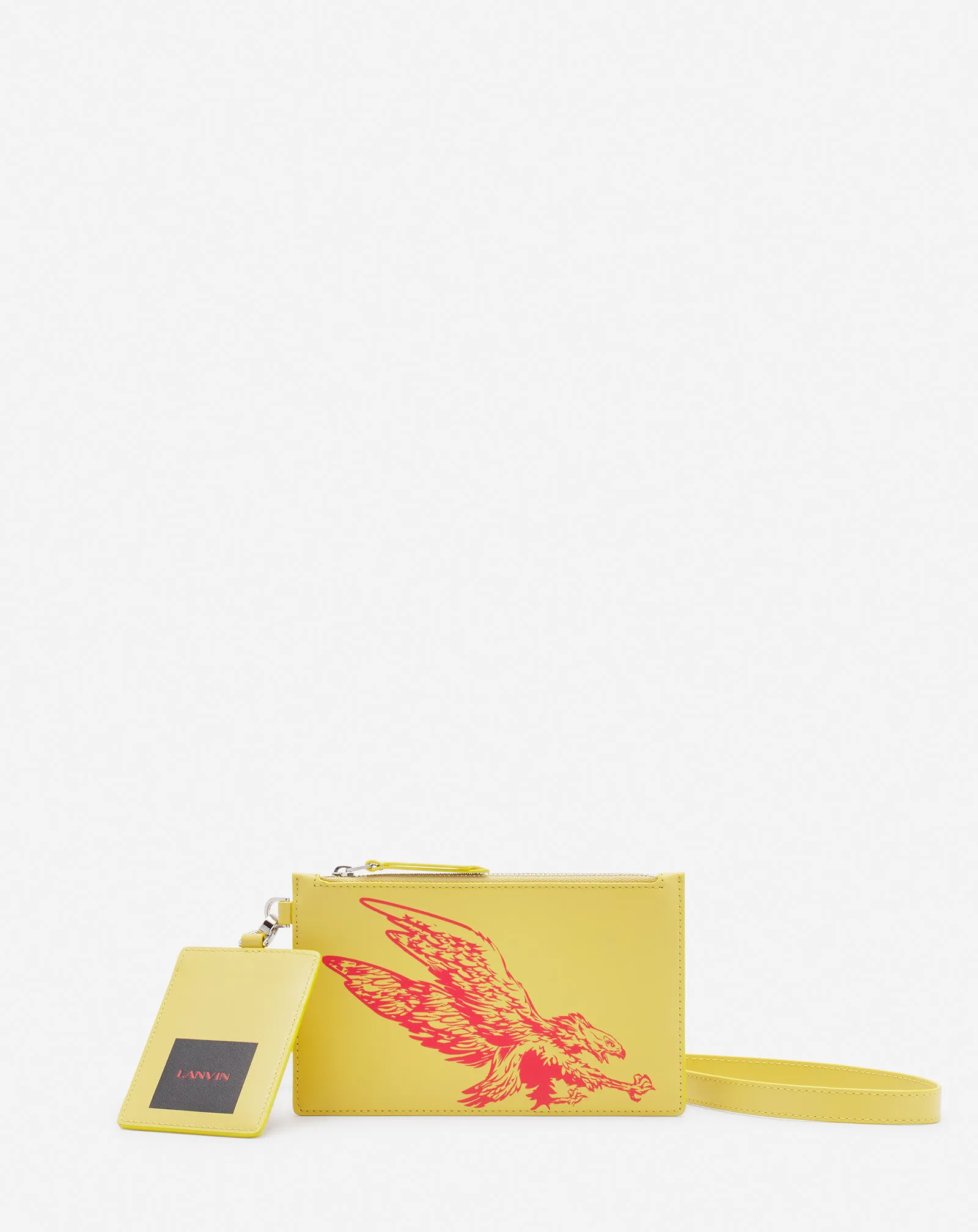 DOUBLE POCHETTE LANVIN X FUTURE EN CUIR IMPRIME AIGLE