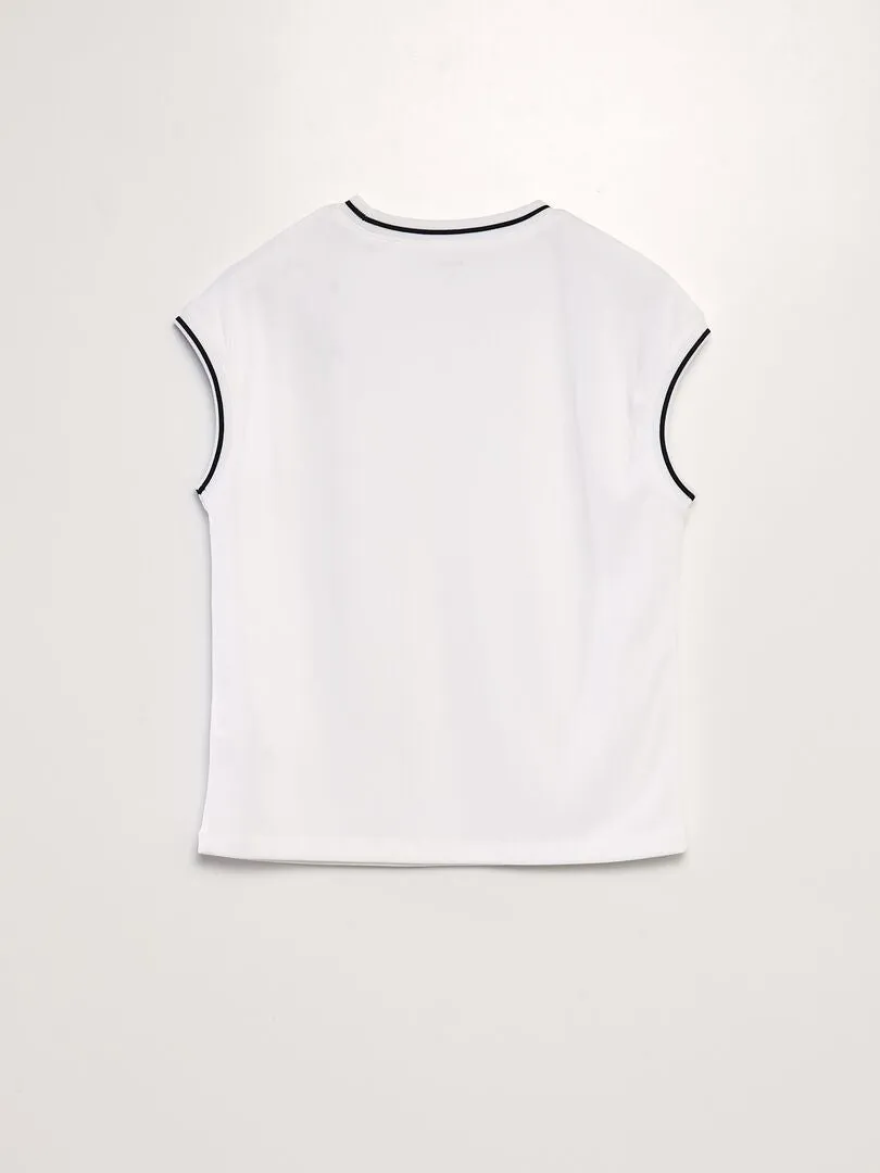 Débardeur large en polytricot - Blanc