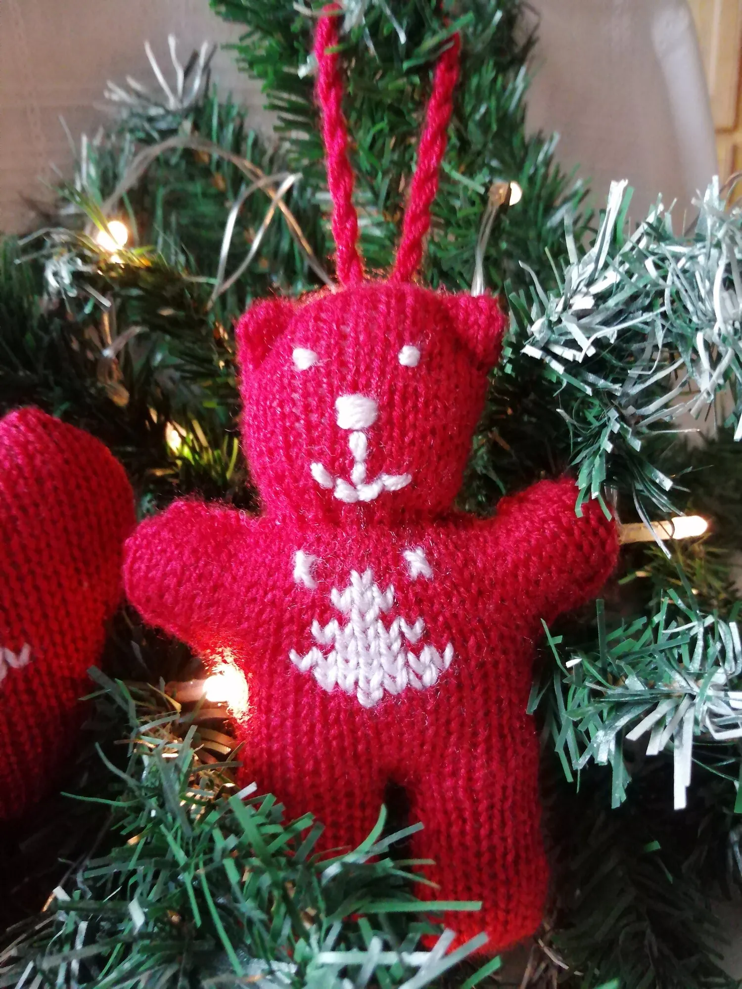 Ensemble rouge décoration de Noël (boule, coeur et ourson)