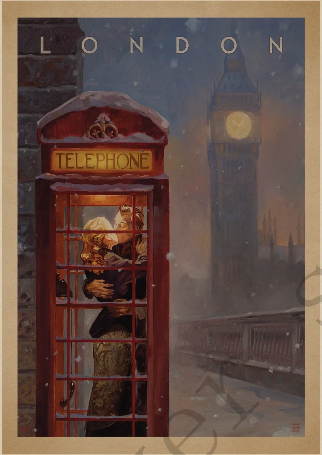London Vintage Travel poster