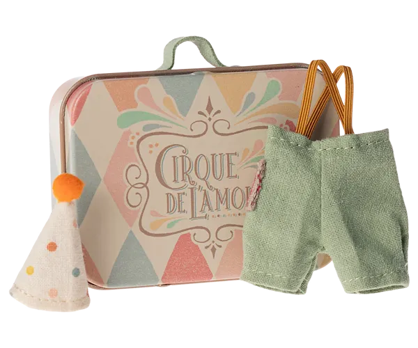 Maileg Clown Clothes In Suitcase, Little Brother Mouse - Trouva