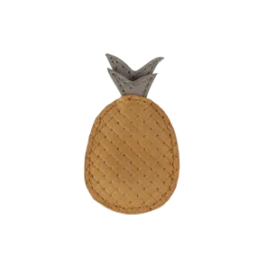 Nanoe Fruit Hairclip | Pineapple | Caramel Stamped Nubuck