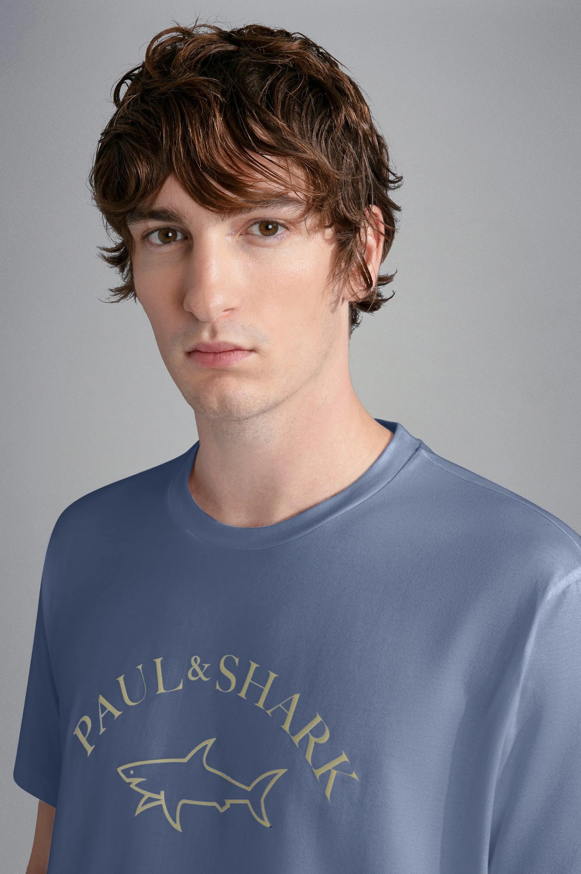 Paul & Shark - T-shirt manches courtes de coton logo doré