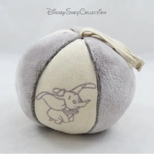 Peluche balle d\\\'éveil éléphant NICOTOY Disney Dumbo gris beige 13 cm