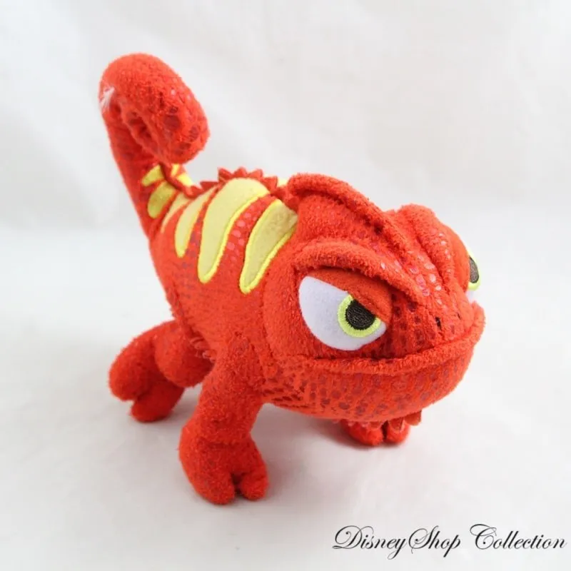Peluche Pascal caméléon DISNEY STORE Raiponce rouge en colère 20 cm