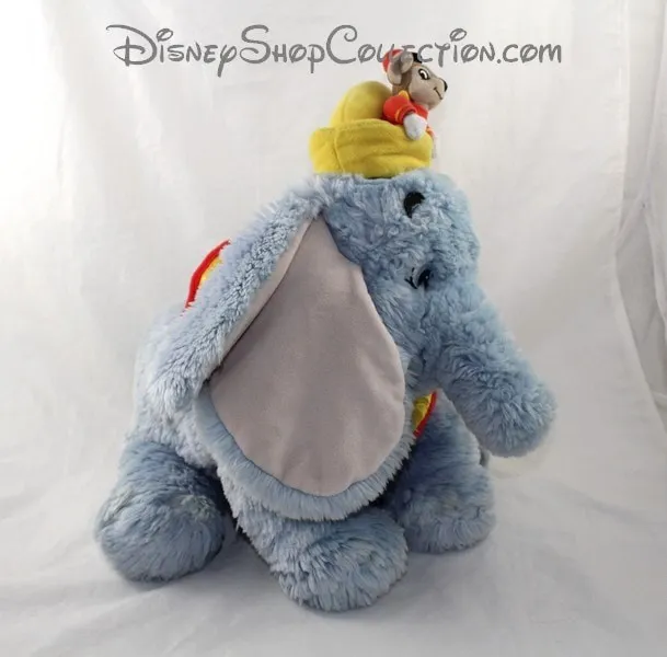 Peluche éléphant Dumbo DISNEY STORE souris Timothée chapeau 35 cm
