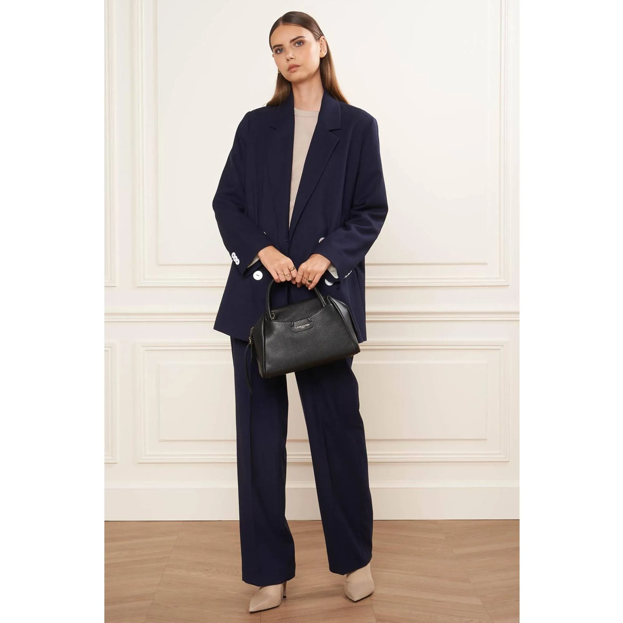 Petit Sac à main Lancaster zippé Dune en cuir 529-82