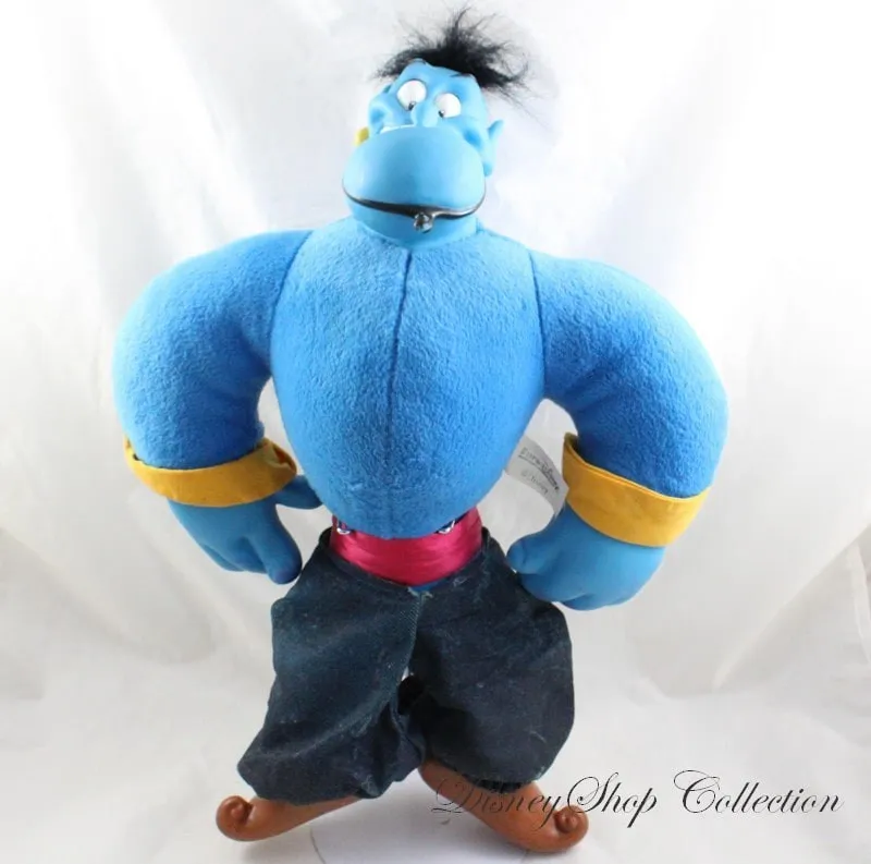 Poupée peluche Génie EURO DISNEY Aladdin bleu plastique Disney 38 cm