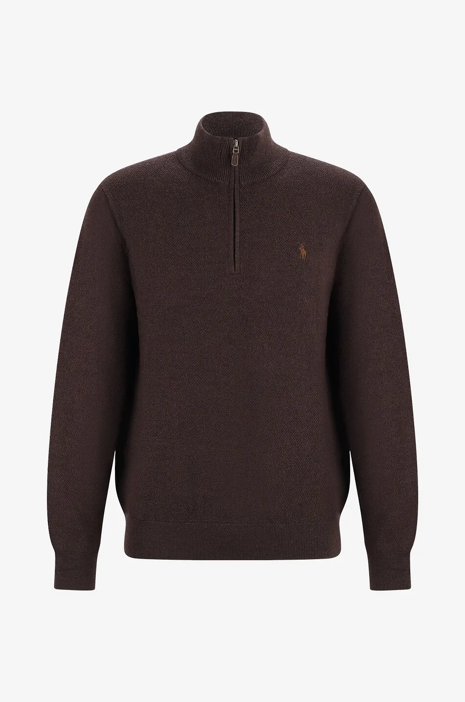 Pull fin en laine lavable à col montant zippé Pon