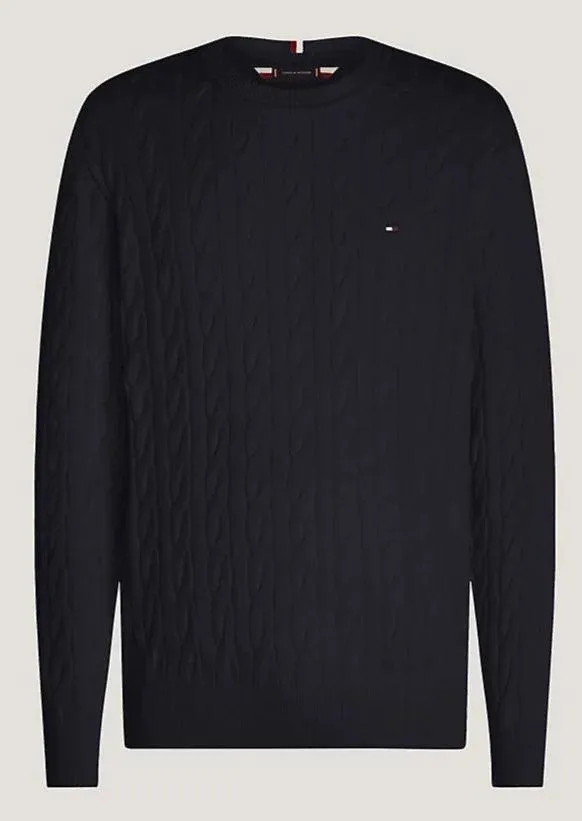 Pull torsadé Tommy Hilfiger marine