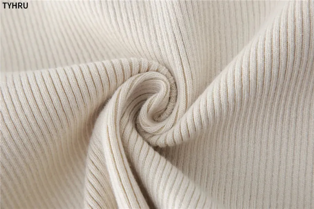 Pull à col roulé et jupe slim pour femme, ensemble deux pièces, lainage