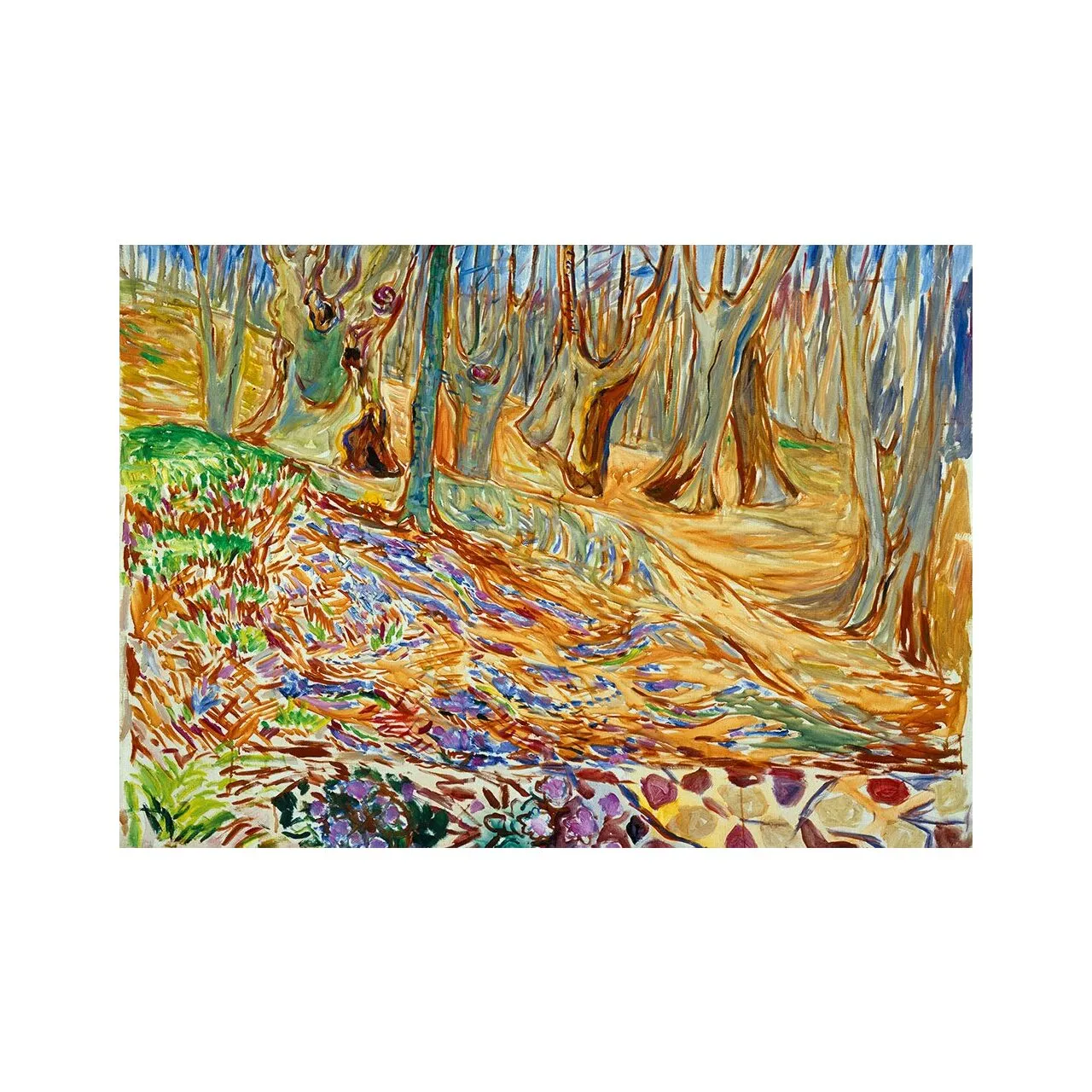 Puzzle 1000 pièces - Edvard Munch : Forêt d'ormes au printemps, 1923