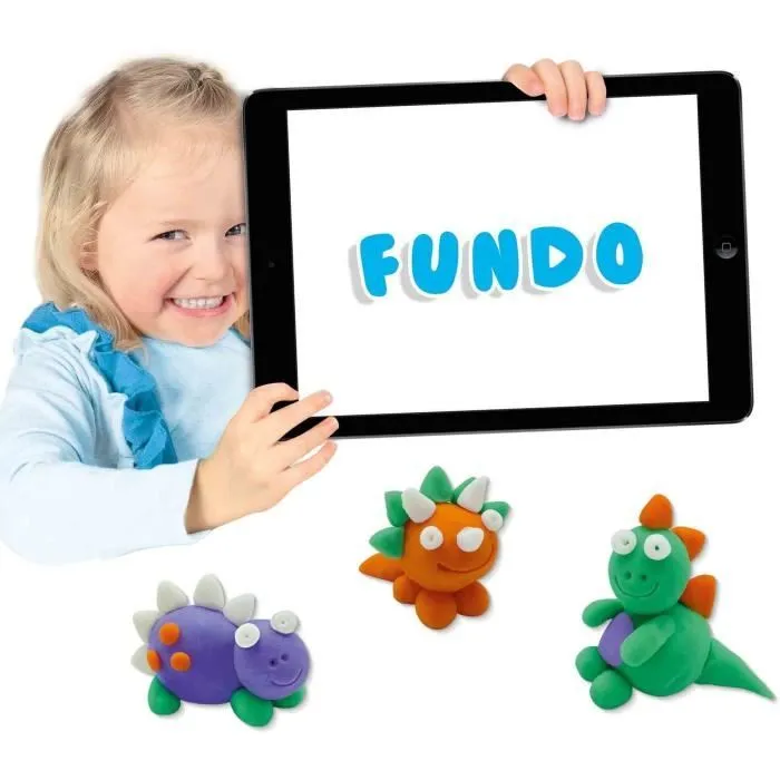 Pâte à modeler FunDo - Dinosaures (3x90gr-1x40gr) - SES CREATIVE - Interactive pour les jeunes enfants.