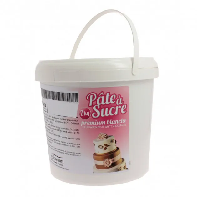 Pâte à Sucre PREMIUM Blanche - Seau de 5 kg