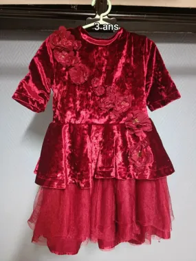 Robe rouge Velour Disney princesse 3 ans - Disney - 3 ans  | Beebs