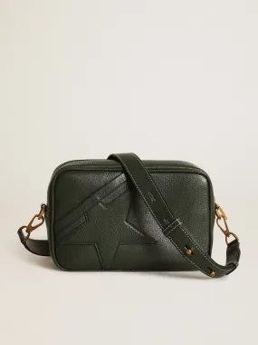 Star Bag femme en cuir vert foncé avec étoile ton sur ton | Golden Goose