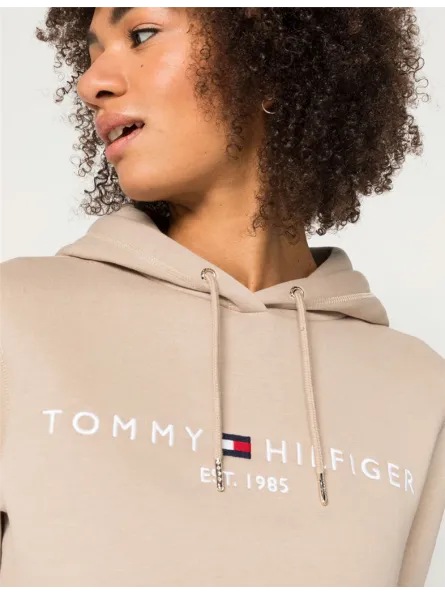 Sweat capuche logo Tommy Hilfiger Beige