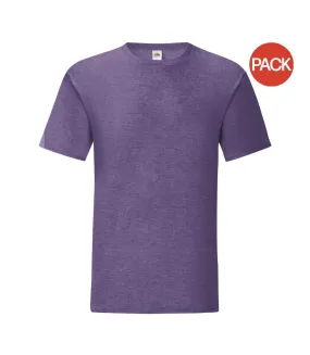 T-shirt iconic hommes violet chiné Fruit of the Loom