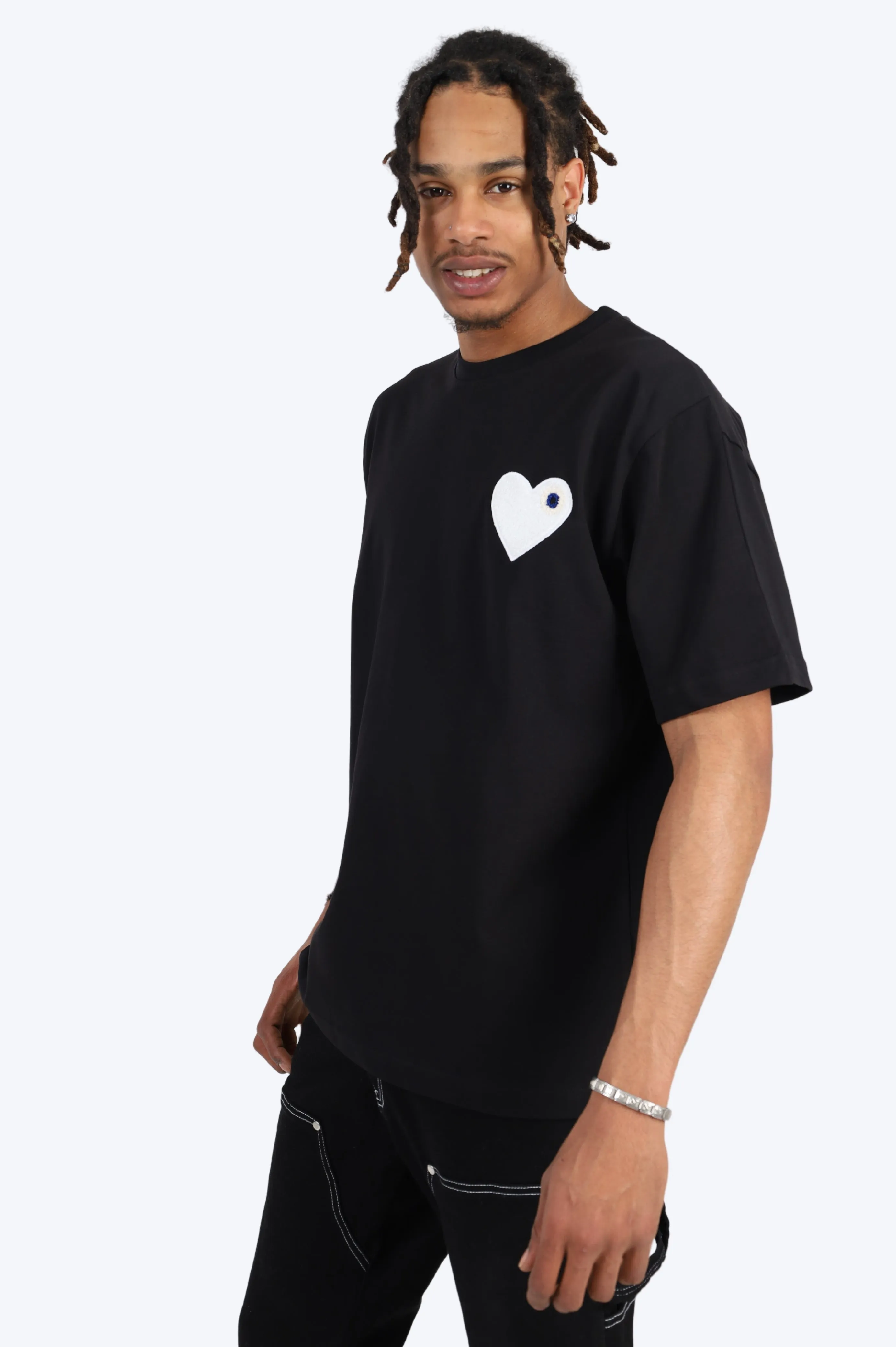 T-SHIRT NOIR - CUR BLANC