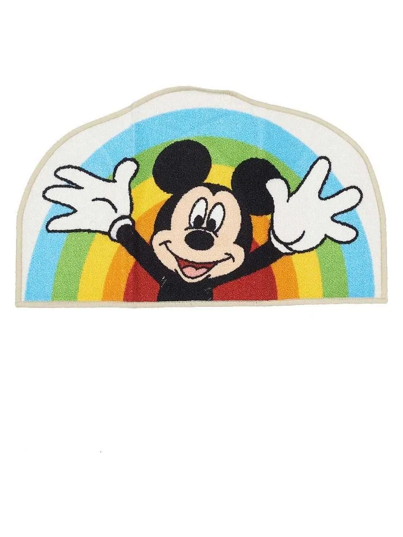 Tapis enfant MICKEY RAINBOW SHAPED Multicolore 50x80 Lavable 30° - Multicolore