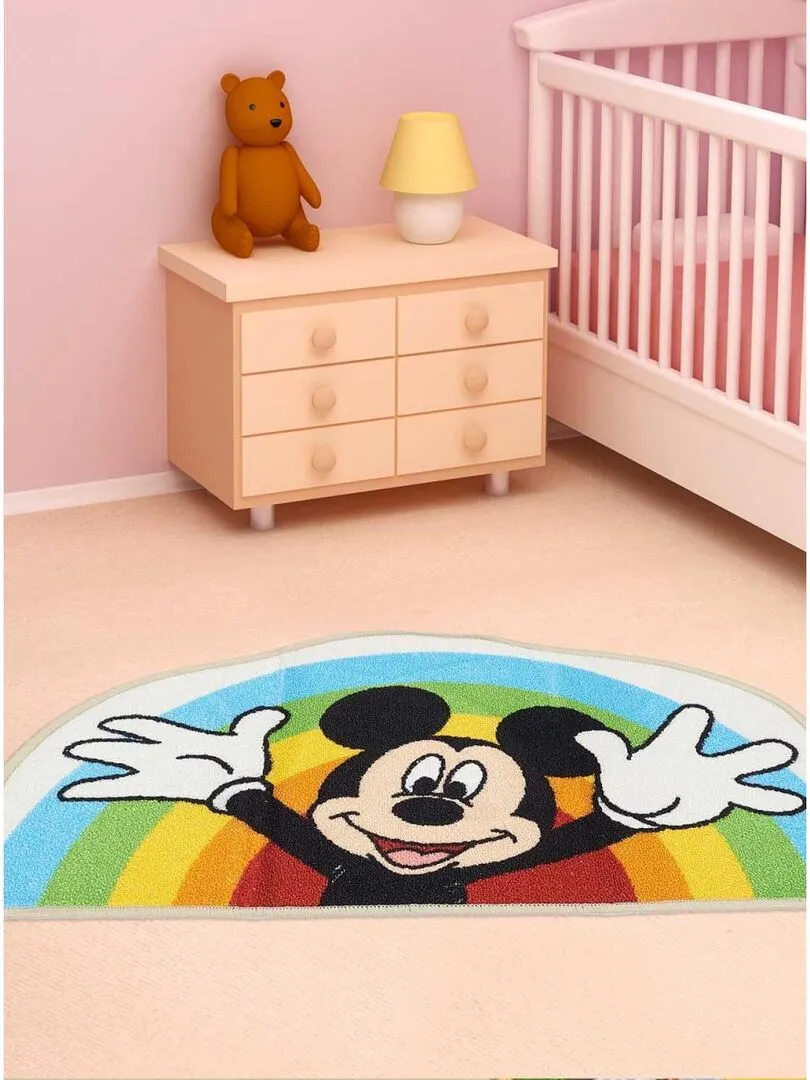Tapis enfant MICKEY RAINBOW SHAPED Multicolore 50x80 Lavable 30° - Multicolore