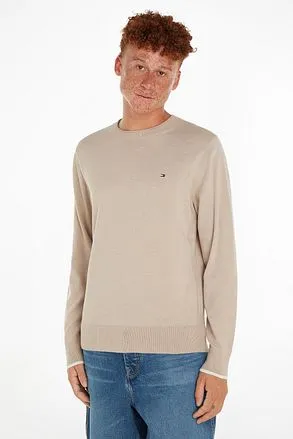 Tommy Hilfiger Pull Beige Mouliné MW0MW34791-AEG commander 