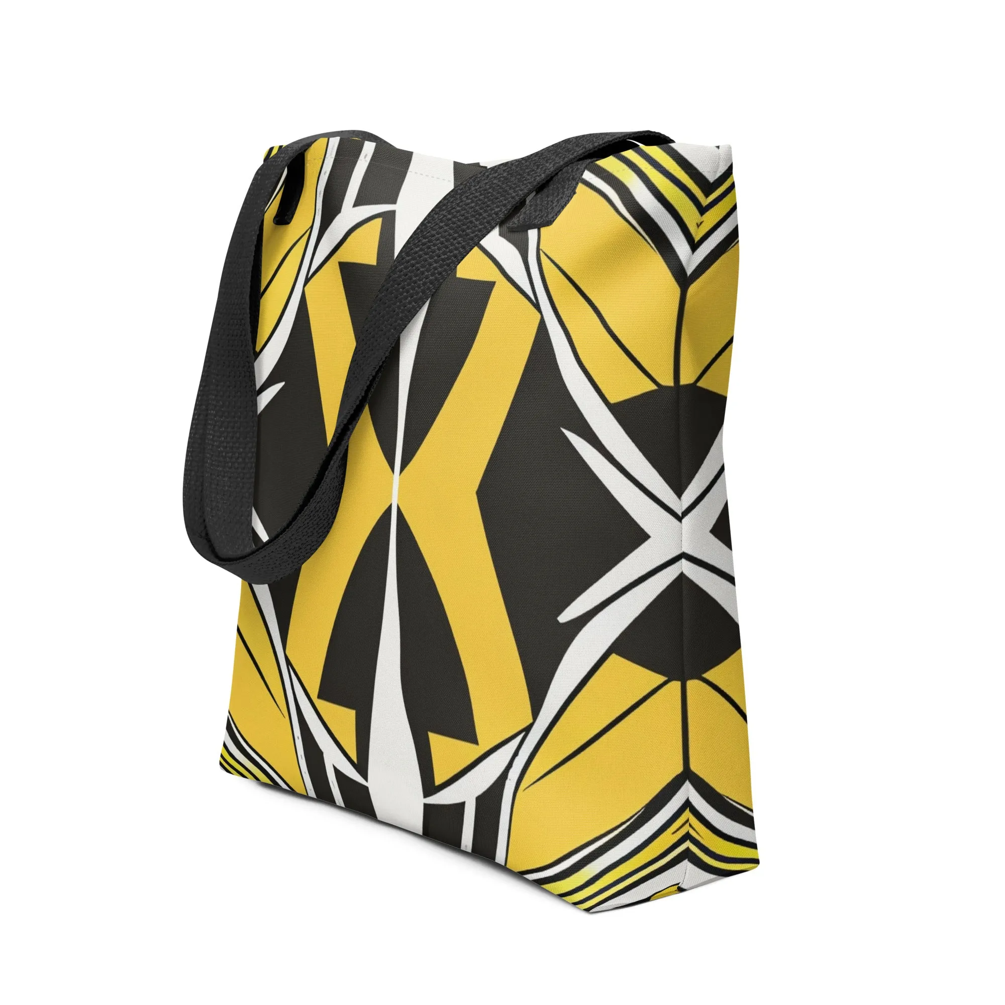 Tote bag Motif jaune, noir et blanc